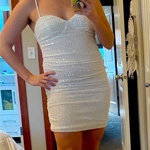 White Sparkle Bodycon Dress.